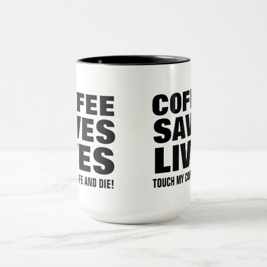 Koffie Red levens Raak mijn koffie & sterven grapp Mok (Midden)