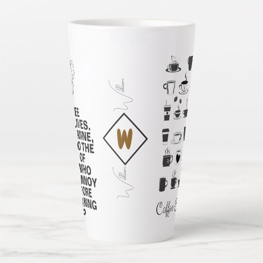 Koffie redt levens | Aangepaste grappige offerte h Latte Mok (Voorkant)