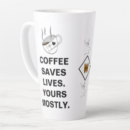 Koffie redt Levens. Meestal het Jouwe * Grappig Wi Latte Mok