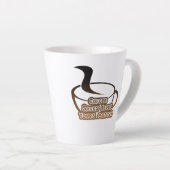 Koffie redt levens zwart en bruin latte mok (Rechterhoek)