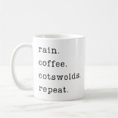 Koffie regen cotswolds herhalen koffiemok (Links)