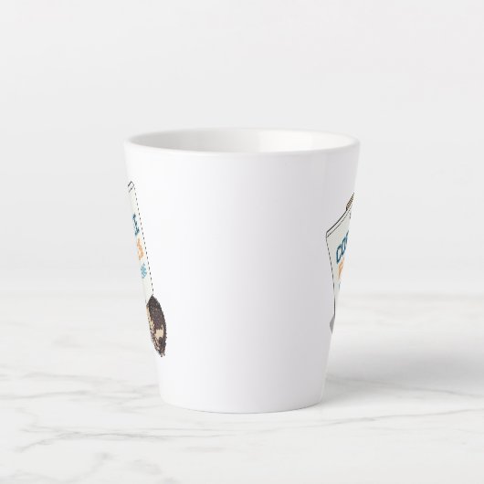 Koffie repareert alles grappig teken van egel pike latte mok (Voorkant)