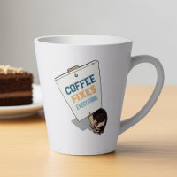 Koffie repareert alles grappig teken van egel pike