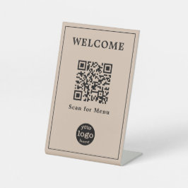 Koffie Restaurant Café Menu QR Code Zakelijk Logo Reclamebord Met Voetstuk