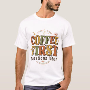 Koffie Retro 70s Typografie T-shirt