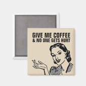 KOFFIE RETRO HUISVROUW MAGNETEN (Voorkant / Achterkant)