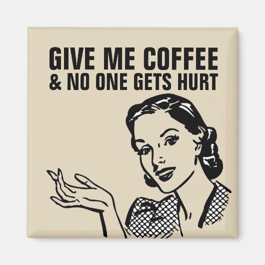 KOFFIE RETRO HUISVROUW MAGNETEN (Voorkant)