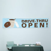 Koffie rijden door open spandoek (Beurs)
