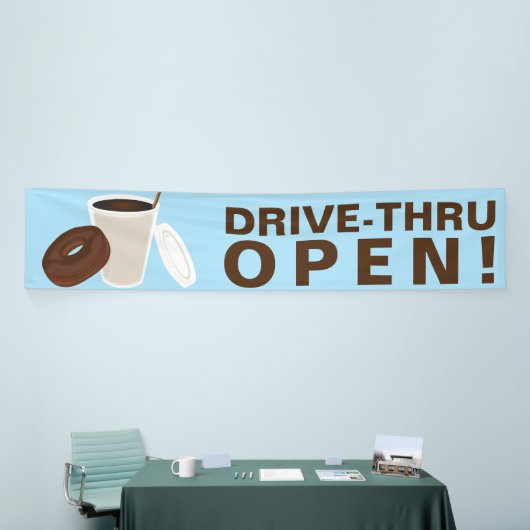 Koffie rijden door open spandoek (Beurs)
