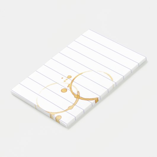Koffie Ring Vlek Gevoerde Cafeïne Joke Post-it® Notes (Schuin)