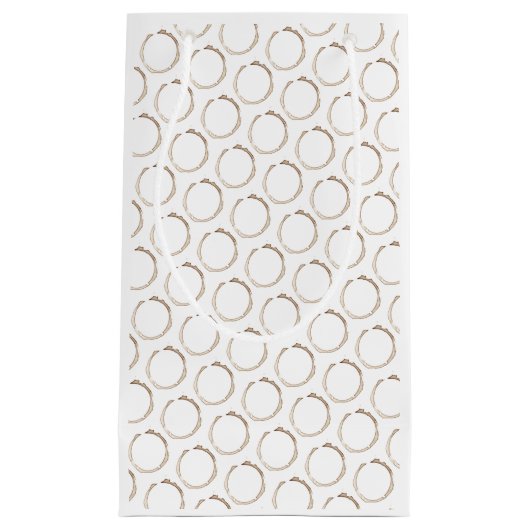 KOFFIE Ringen Bruin Wit Ambachtelijk Leuk Klein Cadeauzakje (Voorkant)