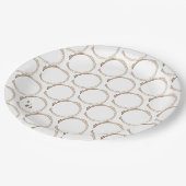 KOFFIE Ringen Bruin Wit Artisan Plezier Papieren Bordje (Gekanteld)