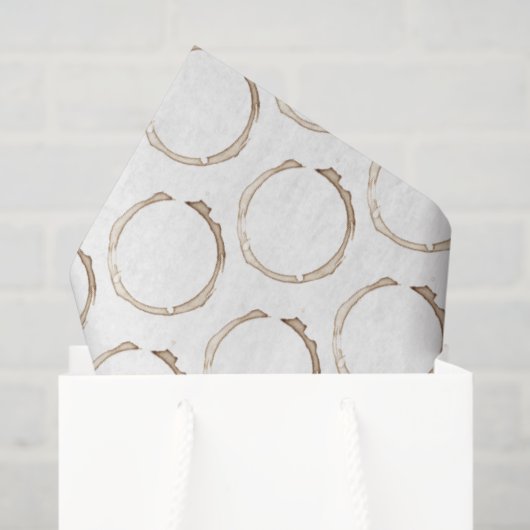 KOFFIE Ringen Bruin Wit Artisan Plezier Tissuepapier (Cadeauzakje)