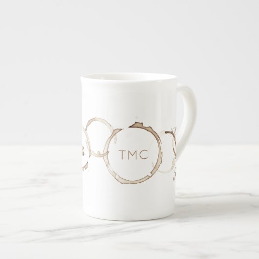 KOFFIE Ringen INITIALEN Artisan Morning Fun Porselein Kop (Voorkant rechts)