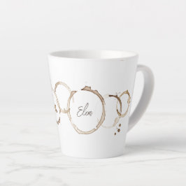 KOFFIE Ringen NAAM Bruin Wit Artisan Plezier Latte Mok