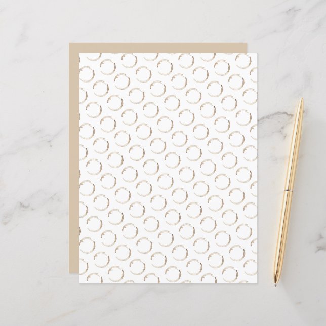 Koffie Ringen Patroon Bruin Wit Morning Fun (Voorkant / Achterkant in situ)