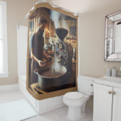 Koffie Roaster Douchegordijn (In situ)