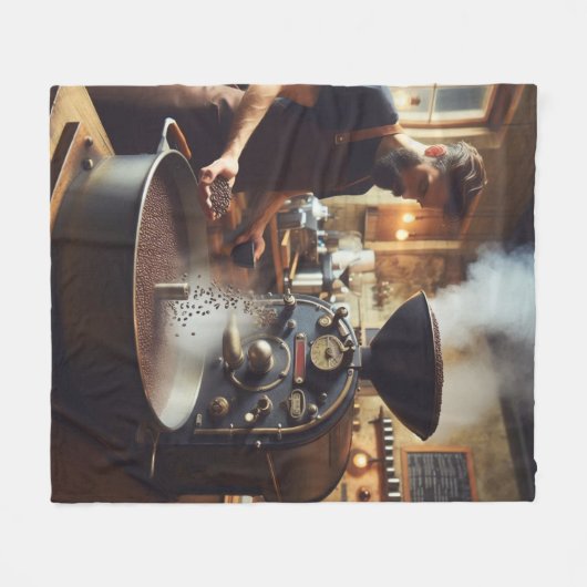 Koffie Roaster Fleece Deken (Voorkant (Horizontaal))