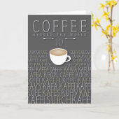 Koffie rond de Talen van de Wereld Kaart (Gele Bloem)