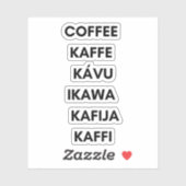 Koffie rond de Wereld Stickers (Vel)