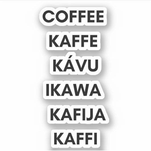 Koffie rond de Wereld Stickers (Voorkant)