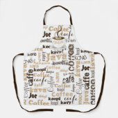 Koffie rond de wereldnaam schort (Voorkant)