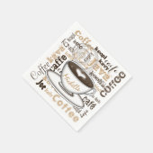 Koffie rond de wereldnaam servet (Hoek)