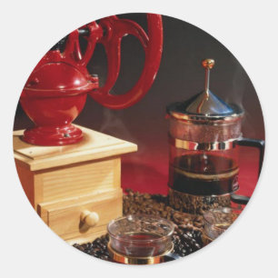 Koffie Ronde Sticker