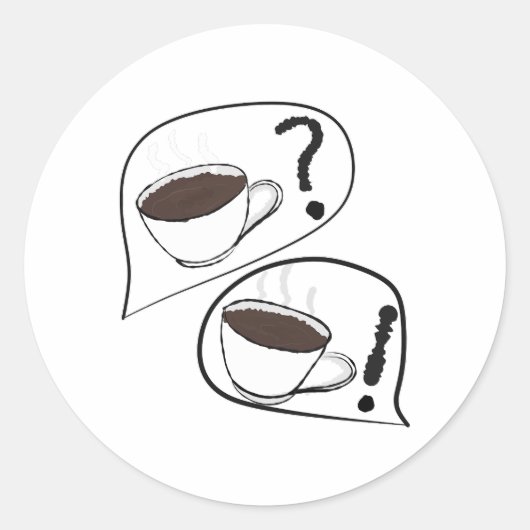 Koffie? Ronde Sticker (Voorkant)