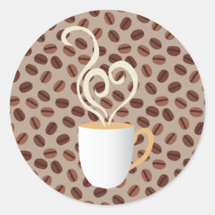 Koffie Ronde Sticker