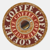 Koffie Ronde Sticker (Voorkant)