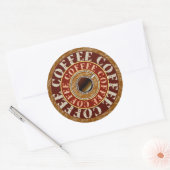 Koffie Ronde Sticker (Envelop)