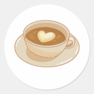 Koffie Ronde Sticker