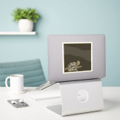 Koffie Roos Sticker (Laptop op bureau)