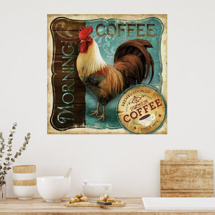 Koffie Rooster Poster