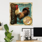 Koffie Rooster Poster (Thuiskantoor)