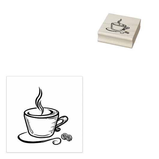 Koffie rubber stempel (Gestempeld)
