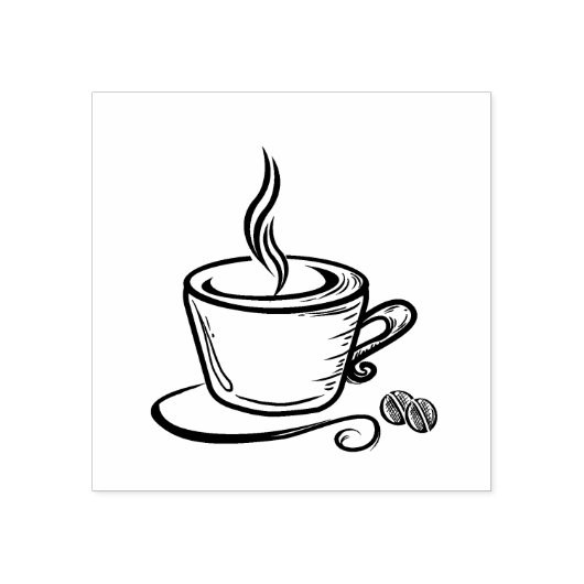 Koffie rubber stempel (Afrduk)