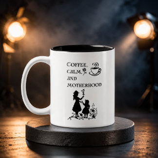 Koffie Rust Moederschap Silhouet Kunst Tweekleurige Koffiemok