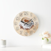 Koffie, Rustig, Cozy Wandklok Ontwerp (Huis)