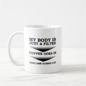 Koffie Sarcasme Filter Grappige Mok (Links)