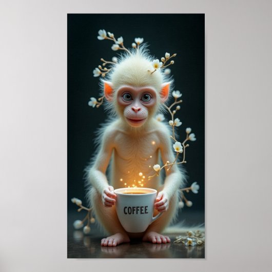 Koffie Schattige Poster (Voorkant)