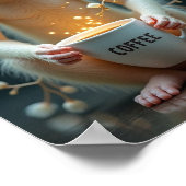 Koffie Schattige Poster (Hoek)