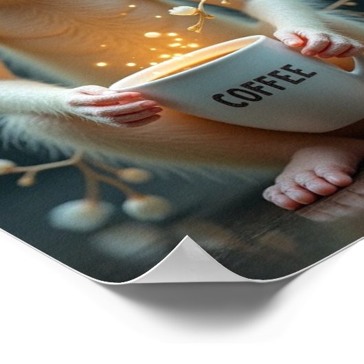 Koffie Schattige Poster (Hoek)