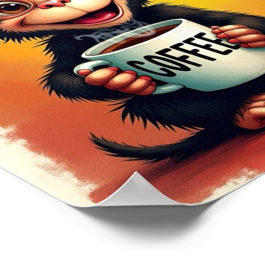 Koffie Schattige Poster (Hoek)