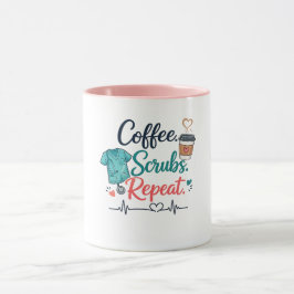 Koffie. Schoonmaakmiddelen. Herhalen. Mok