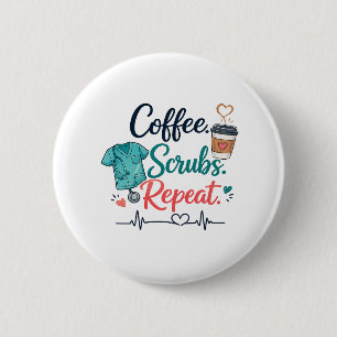 Koffie. Schoonmaakmiddelen. Herhalen. Ronde Button 5,7 Cm