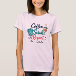 Koffie. Schoonmaakmiddelen. Herhalen. T-shirt