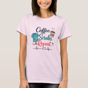 Koffie. Schoonmaakmiddelen. Herhalen. T-shirt