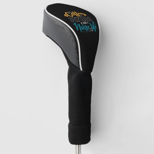 Koffie scrub en verpleegkundige leven golfheadcover (Schuin)
